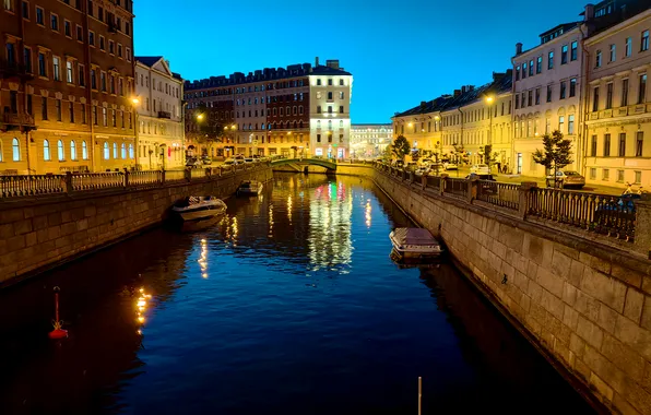 Night, Peter, Channel, night city, SPB, Saint Petersburg, Night photo, Saint Petersburg