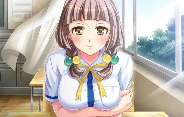 Look, girl, smile, class, art, desks, no pantsu!!, oikawa ayu
