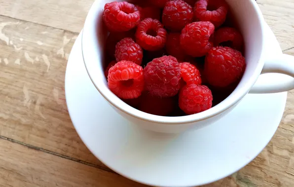 Picture cup, raspberries, still-life