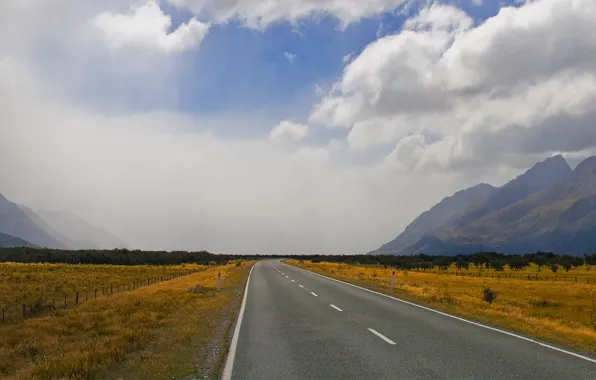 Picture road, mountains, dal