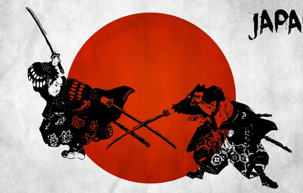 Picture red, samurai, japanese wall decals