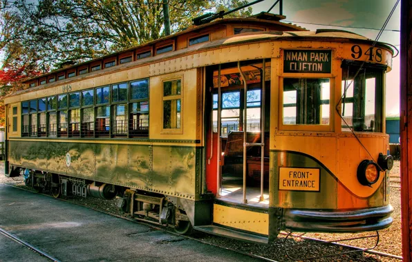 Picture retro, rails, tram