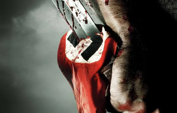 Picture blood, hand, flag, knife