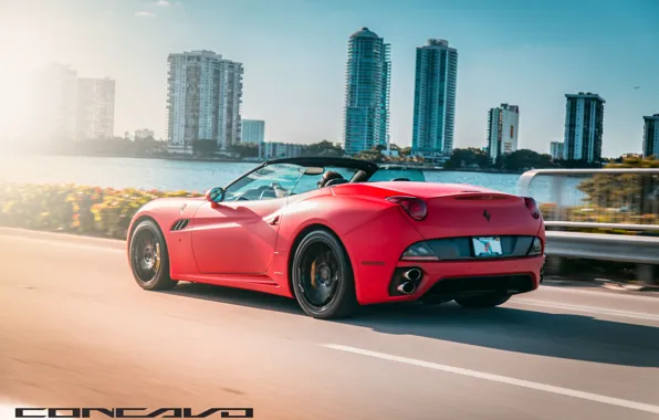 Picture machine, auto, water, Ferrari, auto, California, Wheels, Concave