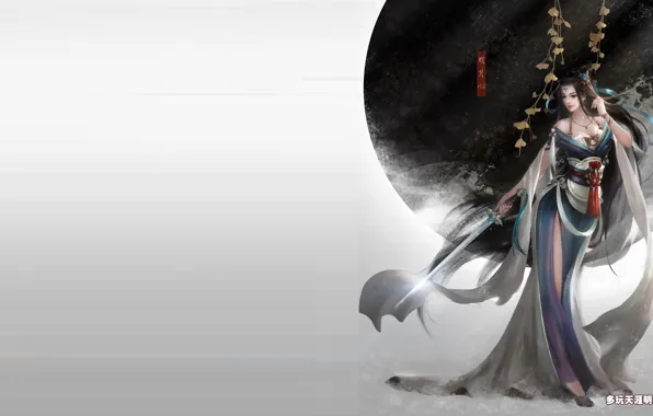 Girl, fantasy, weapons, the game, sword, art