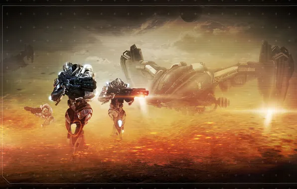 Future, fiction, soldiers, Section 8, spaceship