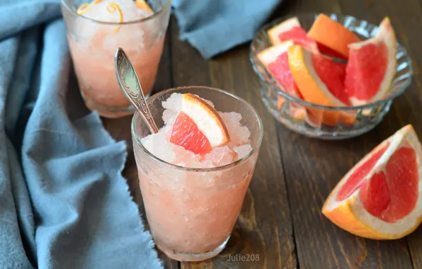Ice, dessert, grapefruit