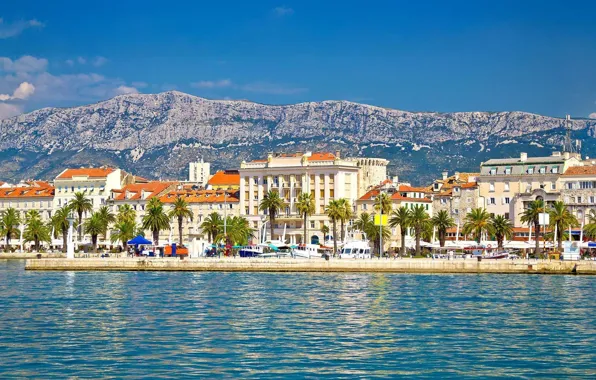 Sea, the city, promenade, Croatia, Split, Jadran