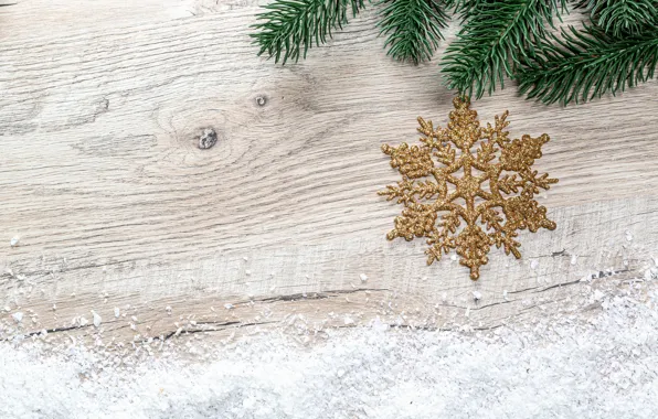 Christmas, New year, decoration, snowflake, spruce branches