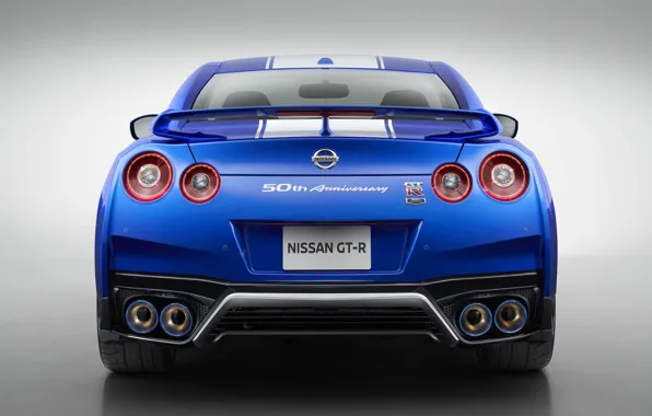 Picture Lights, Blue, Sports car, Back, 50th Anniversary Edition, Japan Car, 2020 Nissan GT-R