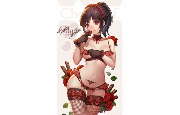 Girl, sexy, lingerie, pantsu, bra, cleavage, panties, thighhighs