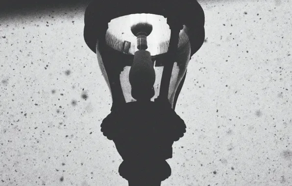 Winter, lamp, snowing