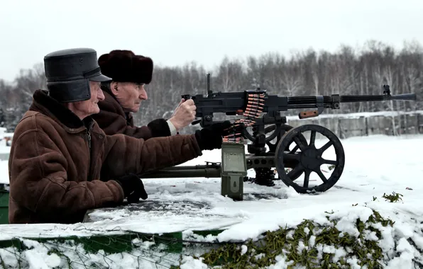 Picture winter, the sky, snow, trees, weapons, youth, network, ago