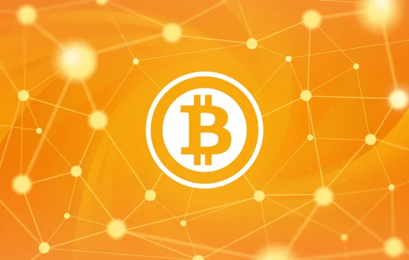 Background, orange, fon, bitcoin, bitcoin, btc