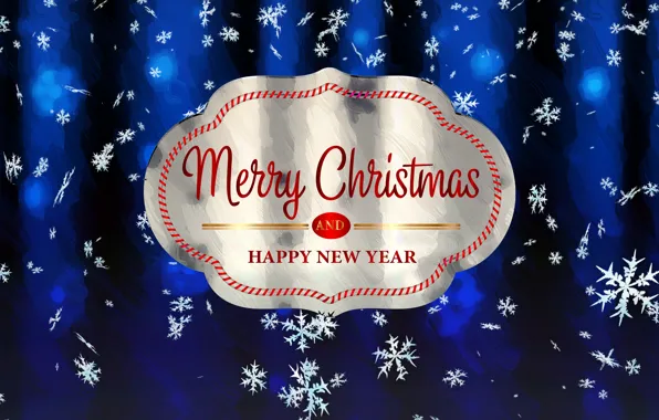 Picture winter, snow, snowflakes, background, holiday, the inscription, new year, minimalism