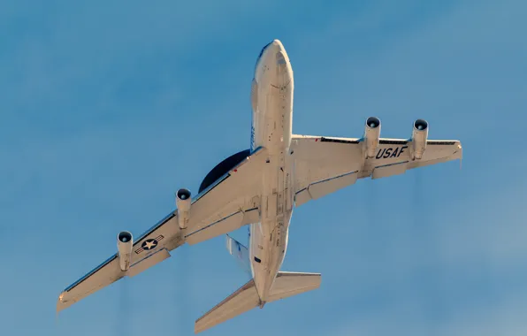 The plane, far, detection, radar, Boeing E-3 Sentry