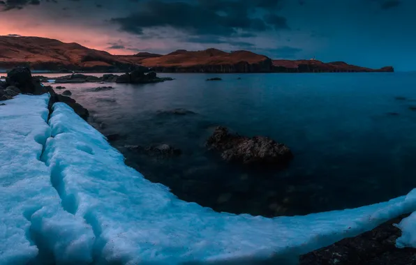 Picture stones, twilight, coast, rocks, The sea of Japan