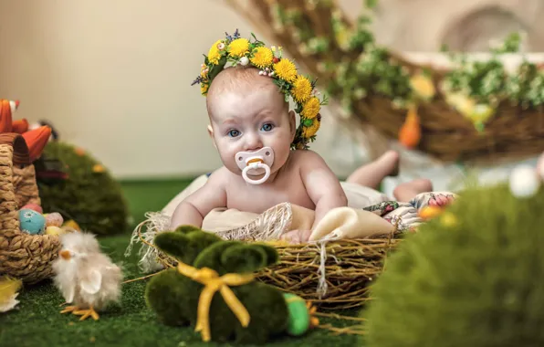 Easter, wreath, nipple, baby
