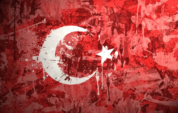Paint, flag, Turkey, Of The Republic Of Turkey, Turkish republic
