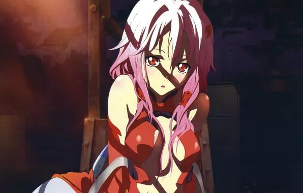 Look, girl, pink hair, Guilty Crown