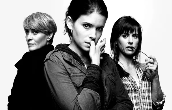 Picture black and white, Kate Mara, actresses, TV series, House of Cards, Robin Wright, Constance Zimmer, …