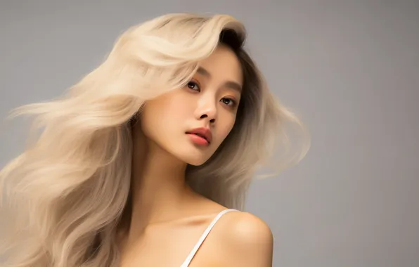 Look, girl, pose, portrait, makeup, Asian, AI art, neural network