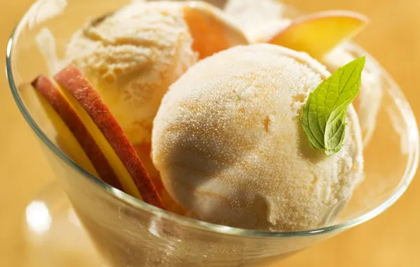 Balls, ice cream, mint, dessert, ice cream