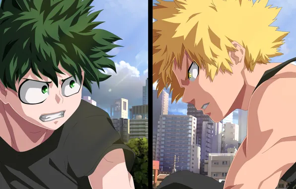 Guys, friends, enemies, My hero Academy, Boku No Hero Academy, Midori Isuku, Bakuga Katsuki