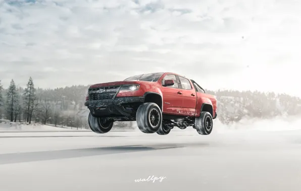 Chevrolet, Microsoft, 2018, Colorado, game art, Forza Horizon 4, by Wallpy