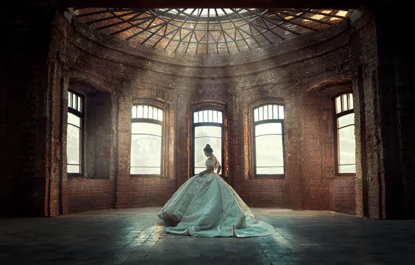 Interior, hall, the bride, photographer fotov renat, long puffy dress