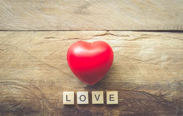 Love, heart, red, love, heart, wood, romantic