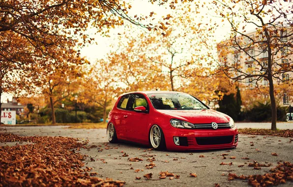 Picture red, tuning, volkswagen, Golf, golf, gti