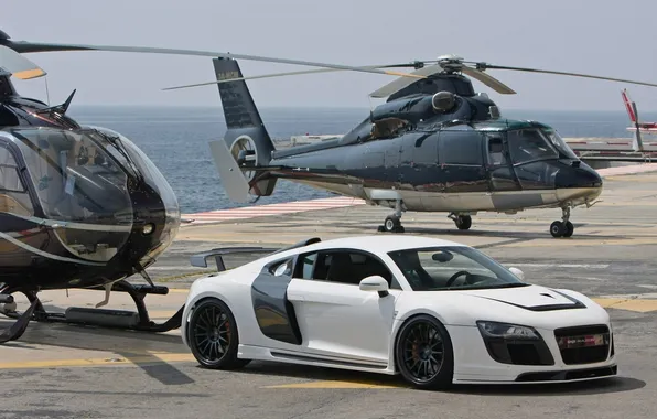 Picture Audi, Audi, GTR, helicopter, white, the front part, Razor, PPI