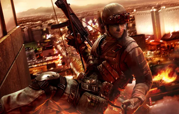Picture fire, Vegas, Rainbow Six, special forces, MP5