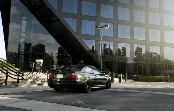 Picture BMW, Windows, E46, Building, M3, Dark green