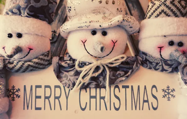 The inscription, toys, hat, sequins, Christmas, New year, snowmen, snowman