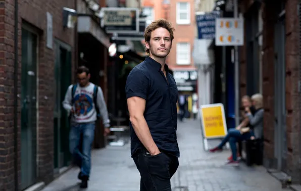 Look, street, jeans, male, shirt, Sam Claflin, Sam Claflin, The Guardian
