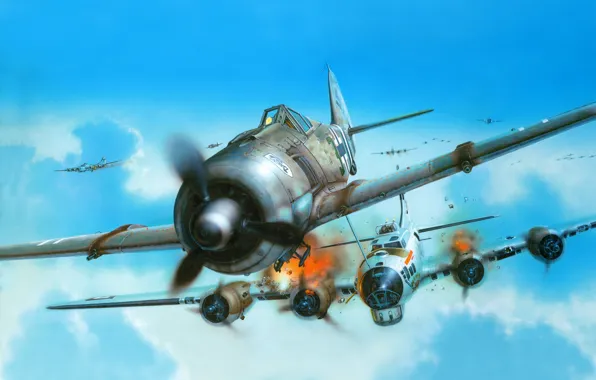 The plane, figure, fighter, Luftwaffe, Focke-Wulf, FW190A - 8-R2, Focke-Wulf