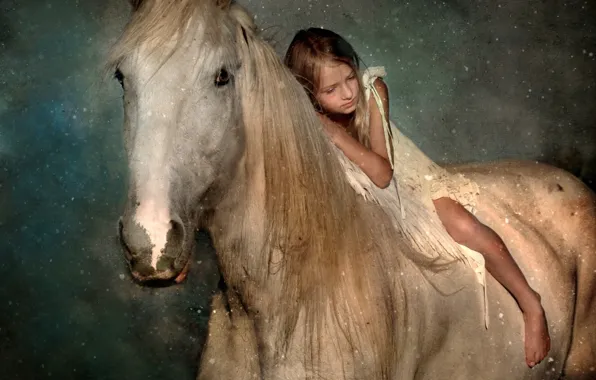 Picture white, the sky, look, face, space, stars, night, pose