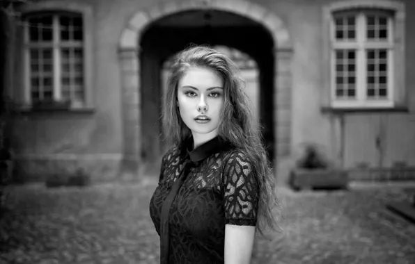Girl, photo, portrait, black and white, beautiful, Alek, Lods Franck