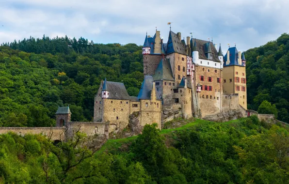 Forest, castle, Germany, ELTZ, Burg Eltz