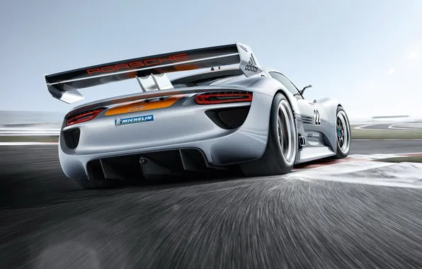 Picture Concept, the sky, Porsche, 918, racing track, RSR