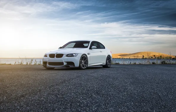 Picture BMW, Car, Front, Vorsteiner, Color, White, Forged, E92