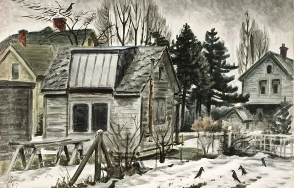 Picture Charles Ephraim Burchfield, 1941-45 1, Blackbirds in the Snow