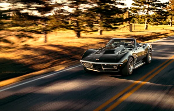 Picture Corvette, Chevrolet, black, Stingray, Nick Stephens Photography