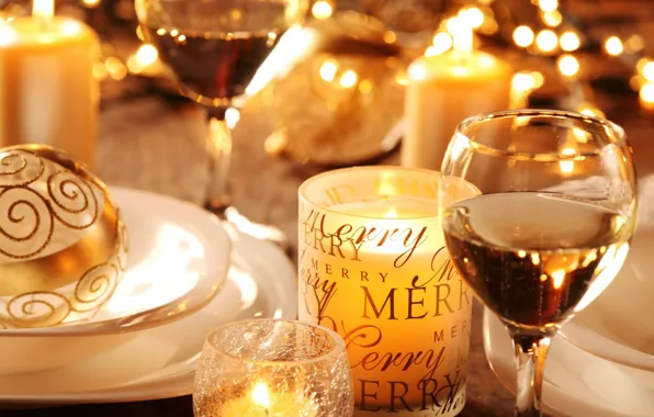 Glasses, champagne, decor, holiday, CHRISTMAS