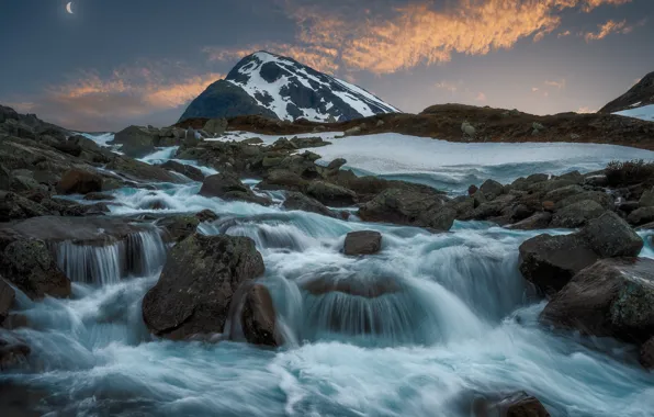 River, mountain, Norway, cascade, Norway, Jotunheimen National Park, Jotunheimen Mountains, The national Park Jotunheimen