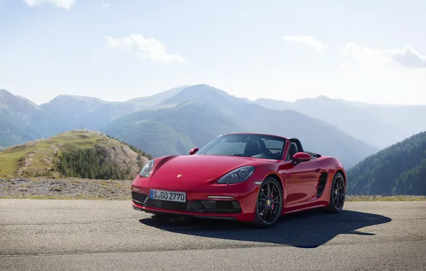 Road, auto, the sky, the sun, mountains, Porsche, convertible, Boxster