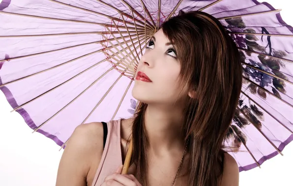 Picture girl, portrait, umbrella
