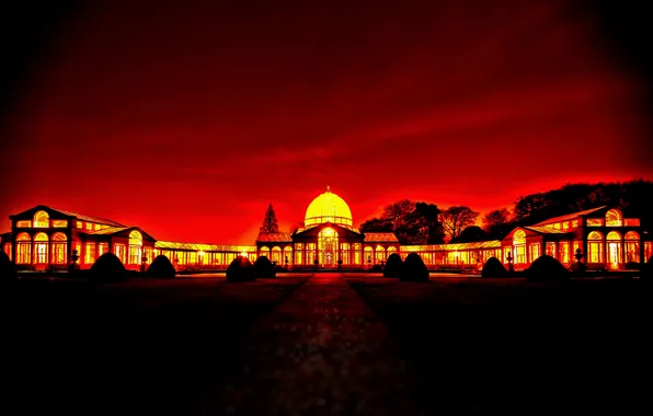 Picture landscape, night, lights, house, England, London, the dome, Palace